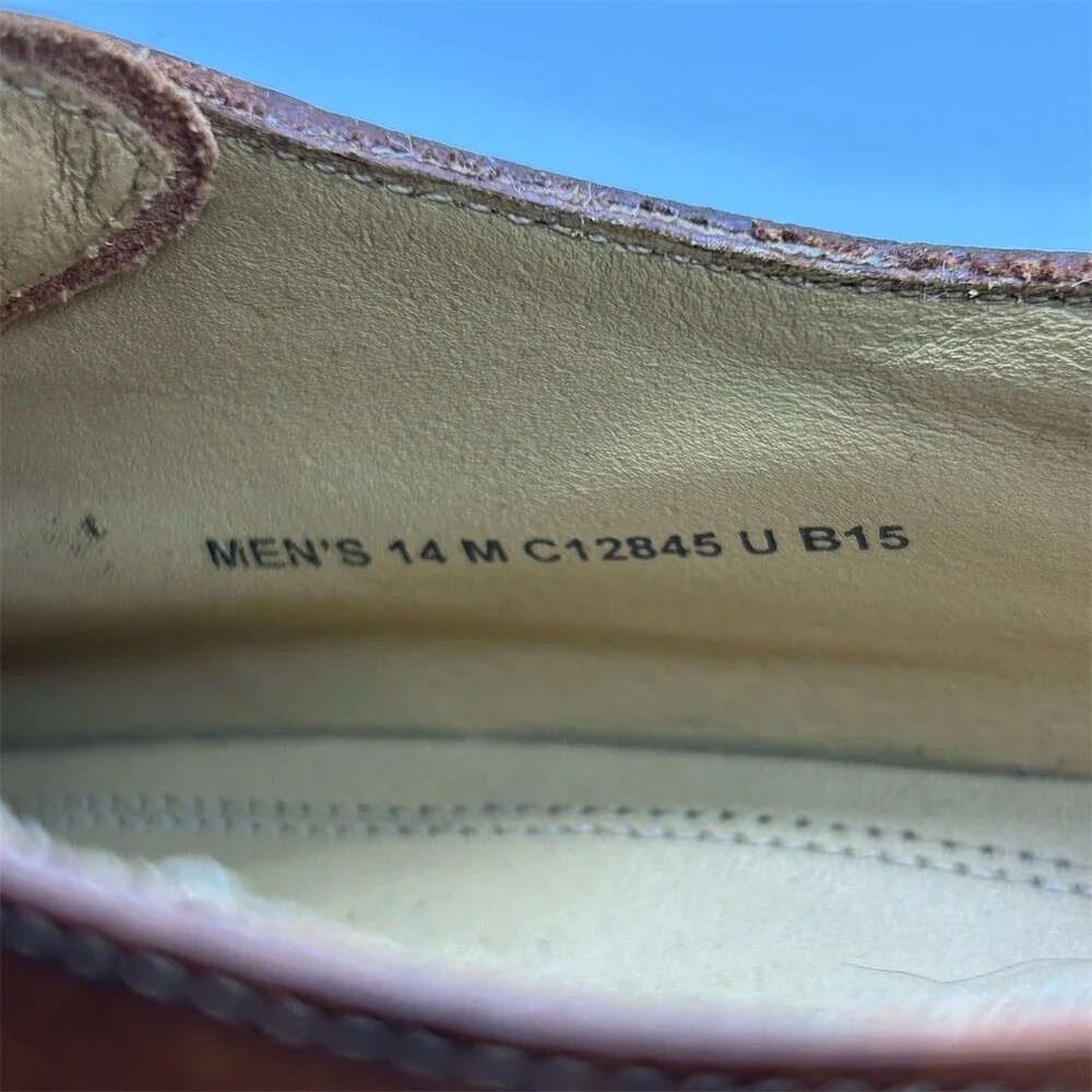 Cole Haan Men's Brown Wingtip Brogue Oxford Dress Shoes Lace-Up Classic Size 14